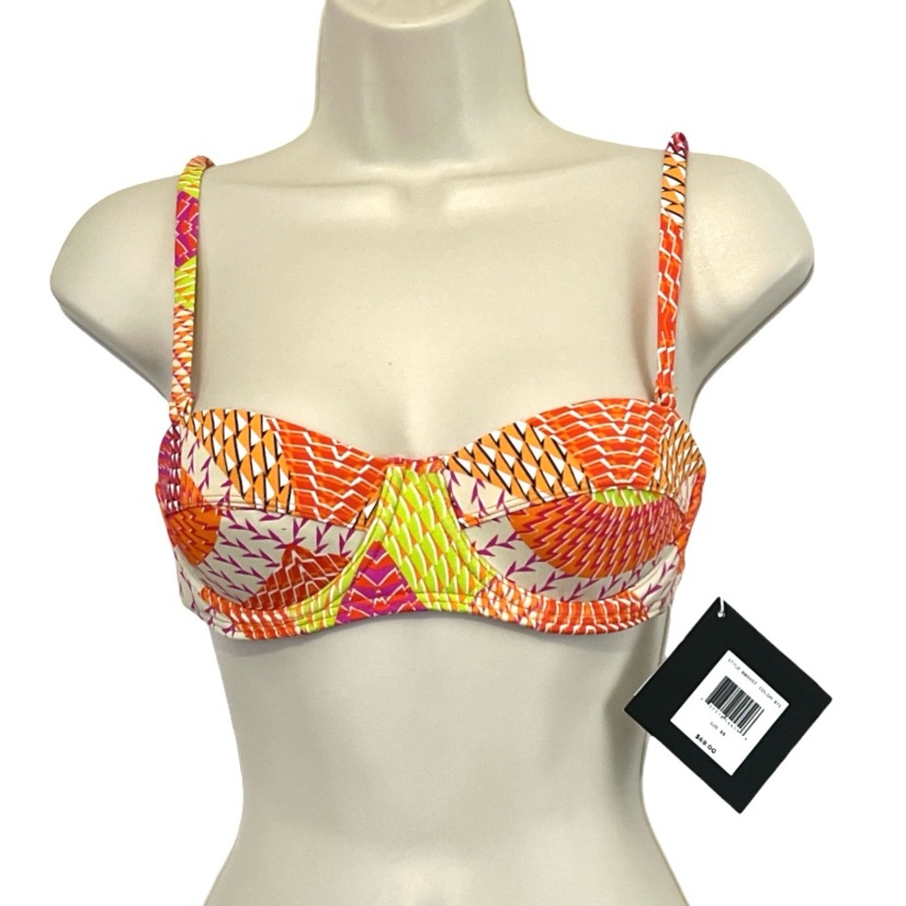 ECHO Design‎ Havana Geo Print Underwire Bandeau Bikini Top, Multi- Colors, XS